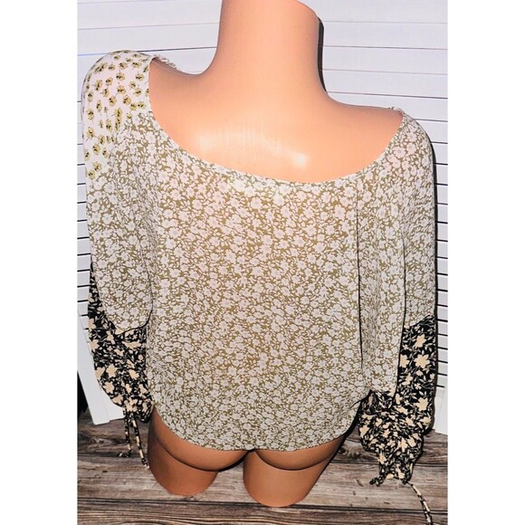Boho Peasant Blouse Shirt Top By Together Indie SMALL Cottage Core Floral - Picture 3 of 3